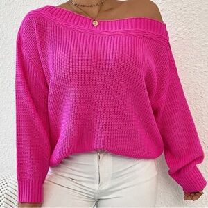 Pink off the shoulder sweater NEVER WORN size medium